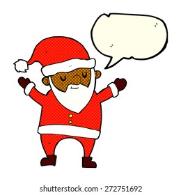 Cartoon-Tanz-Santa mit Sprachblase