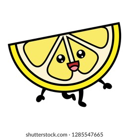 Cartoon Dancing Slice of Lemon Character