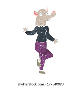 cartoon dancing werewolf woman
