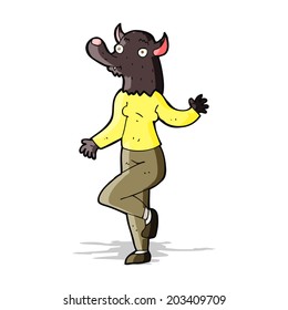 cartoon dancing werewolf woman