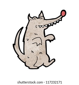 cartoon dancing wolf