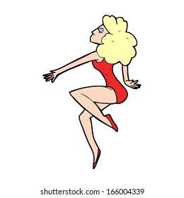 cartoon dancing woman