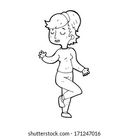 cartoon dancing woman