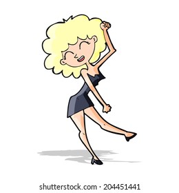 cartoon dancing woman