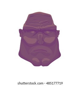 Cartoon dark Brutal Man Face. Vector illustration