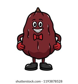 Cartoon Date Fruit Wearing Bow Tie