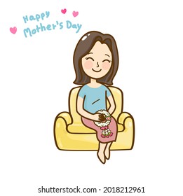 Cartoon for mother’s day vector.