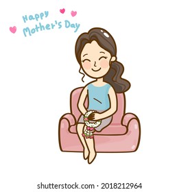 Cartoon for mother’s day vector.