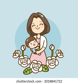 Cartoon for mother’s day vector.