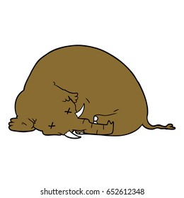 cartoon dead mammoth