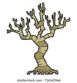 árbol muerto de dibujos animados