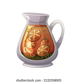 Cartoon decanter with orange juice.