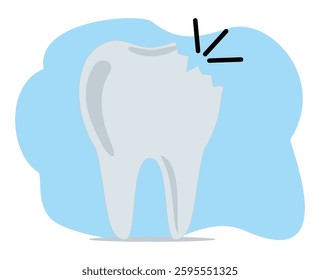 Cartoon of decayed and cavities teeth. Tooth decay