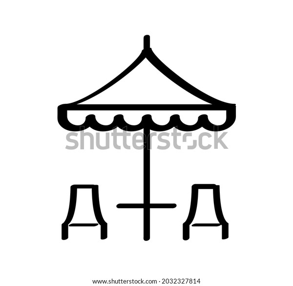 Cartoon Deck Chair Beach Chair Table Stock Vector (Royalty Free
