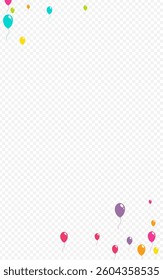 Cartoon Decoration Baloon Vector Transparent Background. Holiday Ballon Wallpaper. Bright Glossy Template. Red and Green and Yellow Design Inflatable Ball Texture.