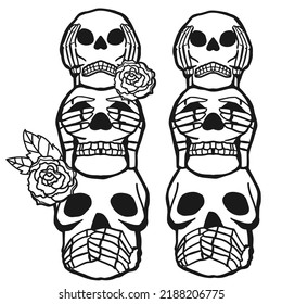 Cartoon Decoration, Halloween, Fun, Ghost, Witch, Illustration, Vector