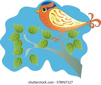 A cartoon decorative bird