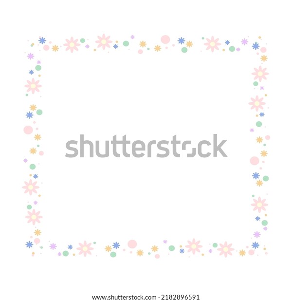 Cartoon decorative border frame.\
Blank empty border with floral pattern decoration. Isolated by\
white background, flat design, vector, illustration,\
EPS10