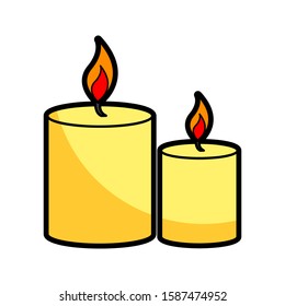 Cartoon Decorative Candles Icon Vector