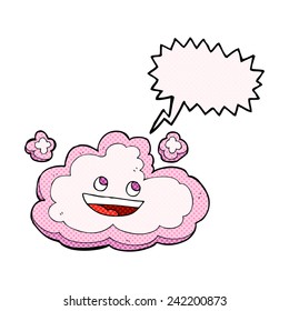 Cartoon-Dekorwolke mit Sprachblase