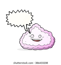 cartoon decorative cloud with speech bubble