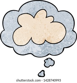 cartoon decorative cloud symbol with thought bubble in grunge texture style