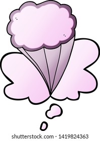 cartoon decorative cloud with thought bubble in smooth gradient style