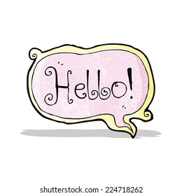 signo de saludo decorativo de dibujos animados
