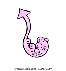 flecha rosa decorativa de dibujos animados