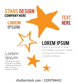 Cartoon decorative stars doodle isolated on White Background, cartoon illustration.