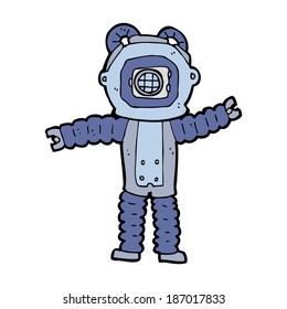 cartoon deep sea diver