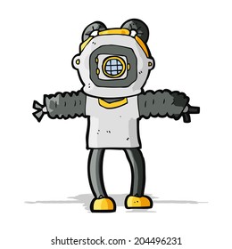 cartoon deep sea diver