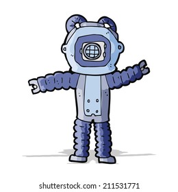 cartoon deep sea diver