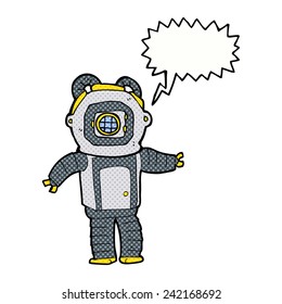 caricatura de buceo en aguas profundas