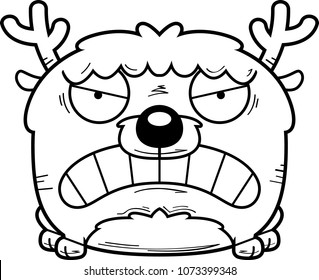 A cartoon deer with an angry expression.