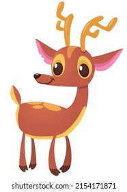 Cartoon deer character illustration. Vector design isolated