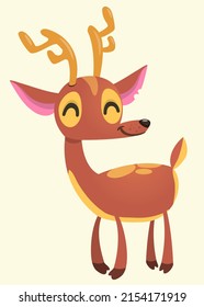 Cartoon deer character illustration. Vector design isolated