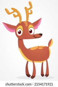 Cartoon deer character illustration. Vector design isolated