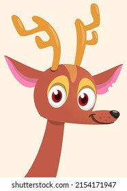 Cartoon deer character illustration. Vector design isolated