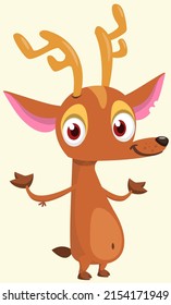 Cartoon deer character illustration. Vector design isolated