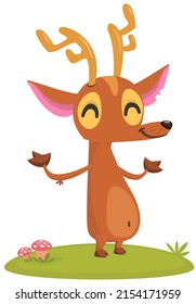 Cartoon deer character illustration. Vector design isolated