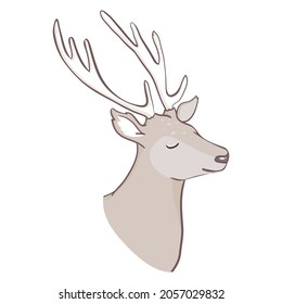 Cartoon deer - cute character for children. Vector illustration in cartoon style.