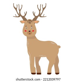 Cartoon deer - cute character for children. Vector illustration in cartoon style.