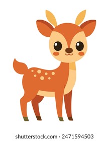 Cartoon deer - cute character for children, Vector illustration in cartoon style