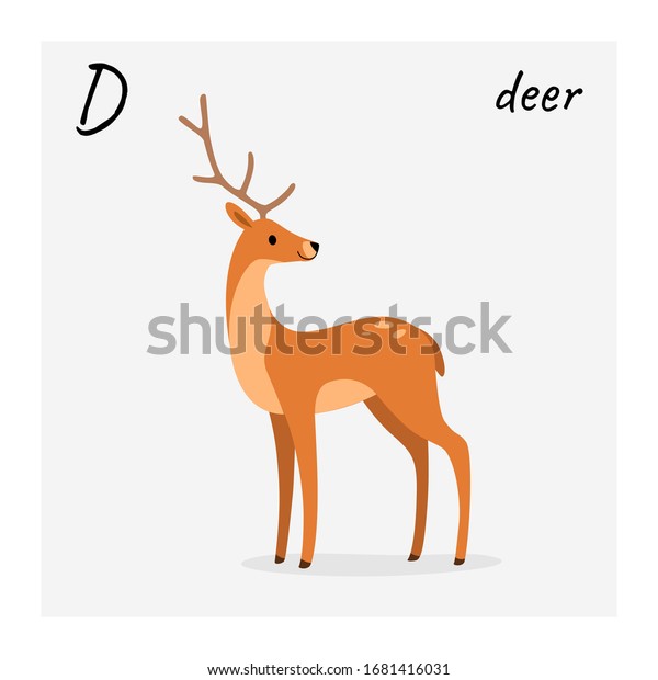 Cartoon Deer Cute Character Children Vector Stock Vector (Royalty Free ...