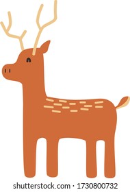 Cartoon deer. Cute Cartoon deer, Vector illustration on a white background. Drawing for children