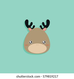 Cartoon Deer Face Stock Vector (Royalty Free) 579819217 | Shutterstock