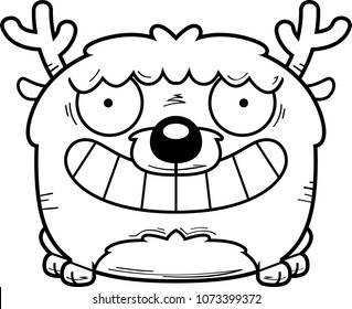 A cartoon deer happy and smiling.