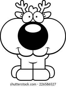 A cartoon deer happy and smiling.