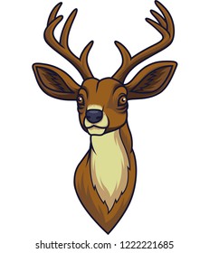 Cartoon deer head mascot